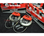 奔馳C200 C300改裝BREMBO F50剎車套裝 對(duì)向大四活塞卡鉗 可配380MM加大盤